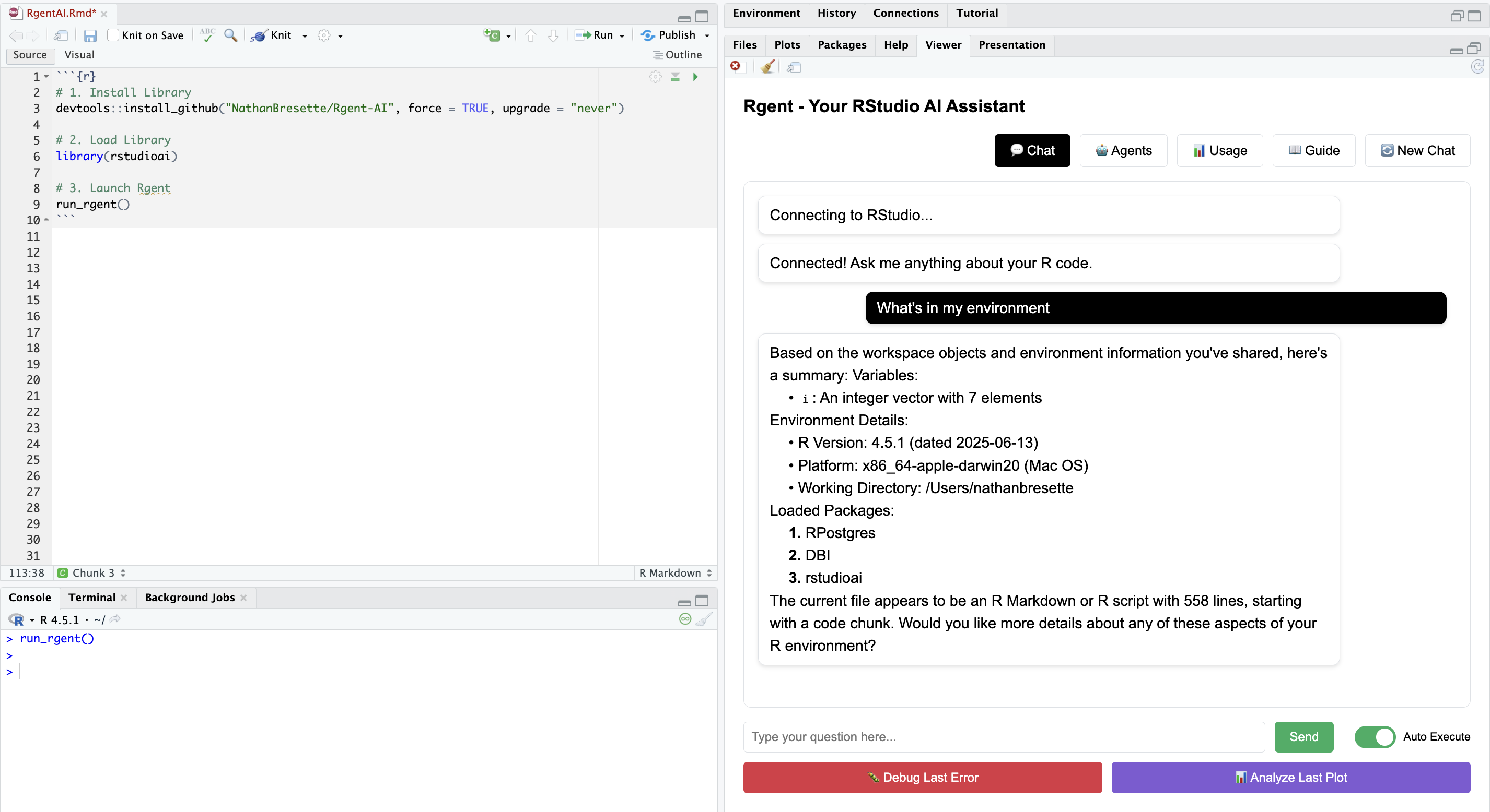 RgentAI Chat Interface